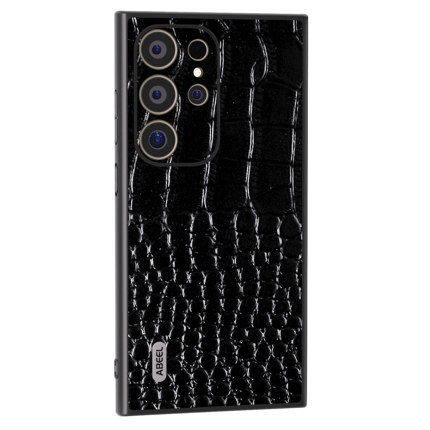 ABEEL For Samsung Galaxy S24 Ultra Case Crocodile Texture Genuine Cow Leather+PC+TPU Anti-Drop Phone Cover - Black ABEEL For Samsung Galaxy S24 Ultra Case Crocodile Texture Genuine Cow Leather+PC+TPU Anti-Drop Phone Cover - Black
